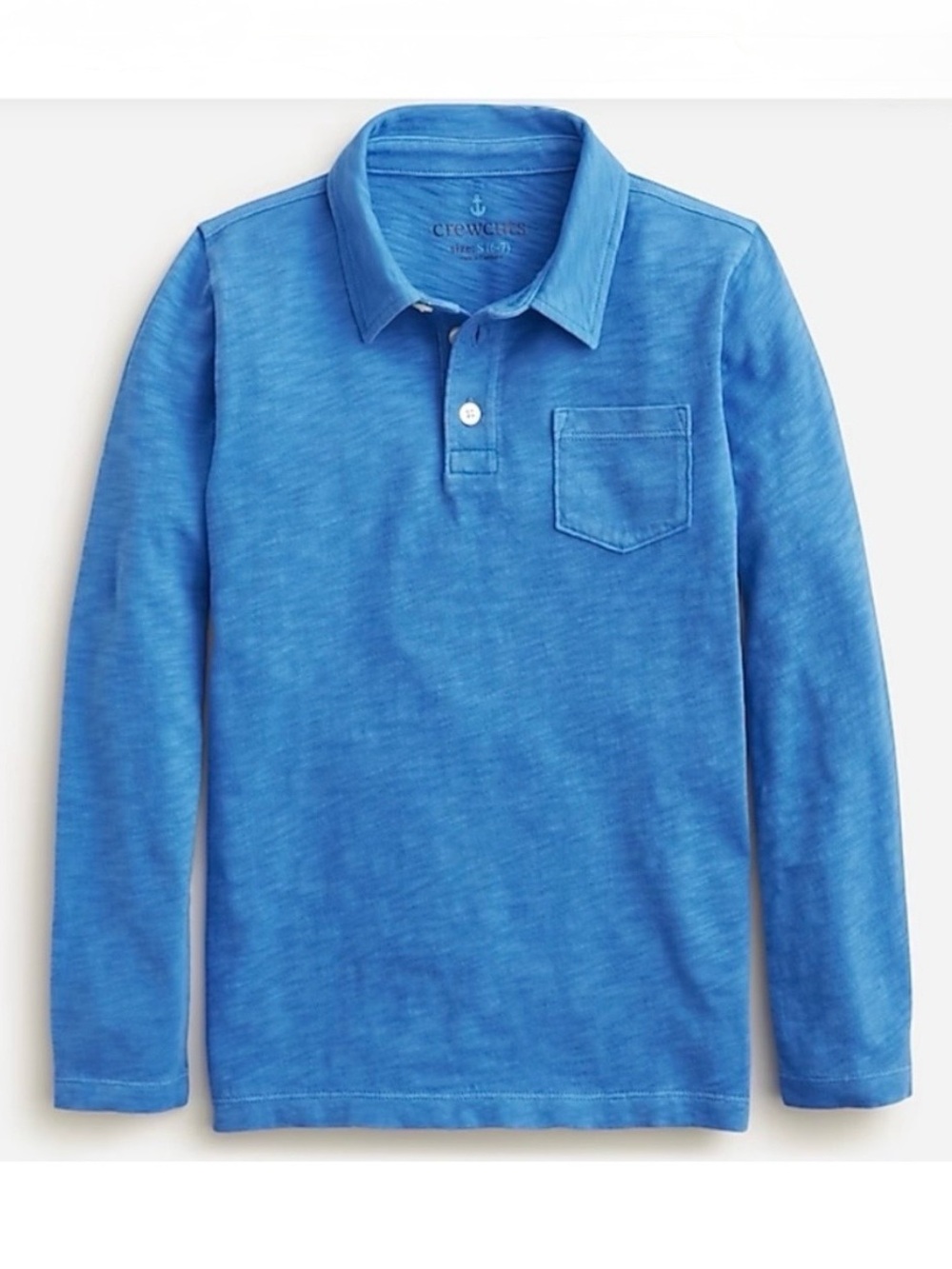NWT - J.Crew Crewcuts Garment-Dyed Slub Polo (Blue) Size M (8-9)